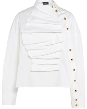 A.W.A.K.E. MODE Button-Embellishment Blouse - White