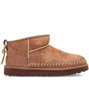 UGG Mini Biarritz Suede-leather Stitched Boots - ブラウン