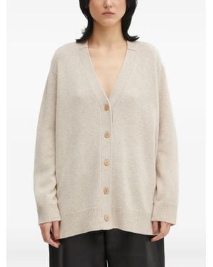 Maison Kitsuné V-Neck Button-Up Cardigan - Natural