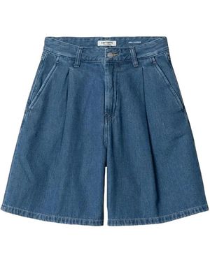 Carhartt Alta Pleated Denim Shorts - Blue