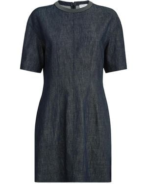 Brunello Cucinelli Denim-Effect Mini Dress - Black