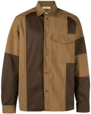 There Was One Panelled Cotton Overshirt - Brown