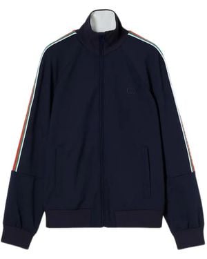 Gucci Jersey Con Logo Bordado Y Tribanda Web - Azul