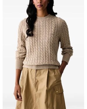 Barbour Pull En Maille Torsadée - Neutre