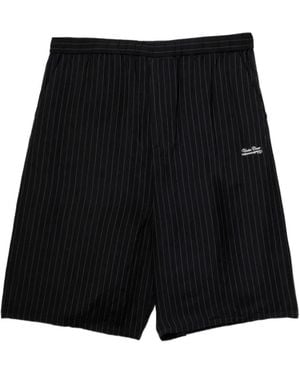 Undercover Pinstripe Logo Shorts - Black