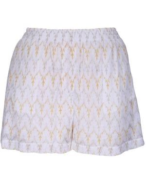 Missoni Geometric-Pattern Knit Shorts - White