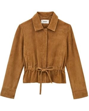 Ba&sh Manita Drawstring Suede Jacket - Brown