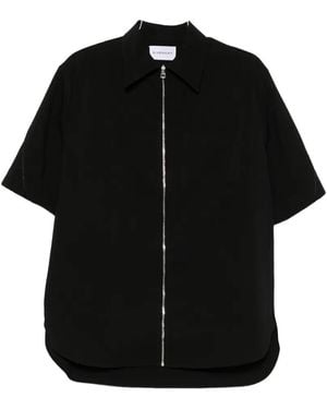 Givenchy Zip-Up Short-Sleeve Shirt - Black