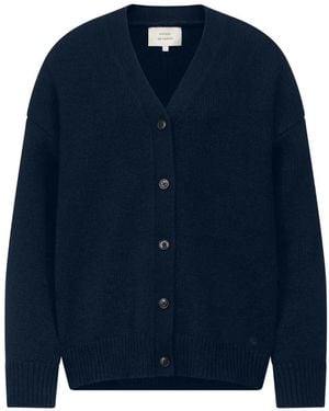 Loulou de Saison Cardigan Oversize Duca À Col V - Bleu