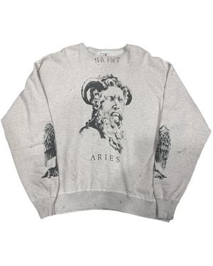 SAINT Mxxxxxx Aries Graphic-Print Jumper - Grey