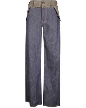 Sacai Patch-Pocket Denim Jeans - Blue