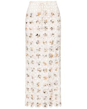 Agua Bendita Arroyo Caracola Crochet-Knit Skirt - Natural