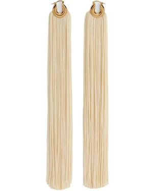 Jil Sander Fringed Earrings - White