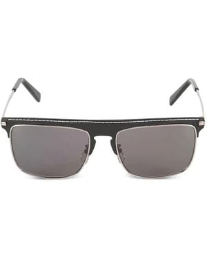 Loewe Leather-Frame Square Sunglasses - Grey