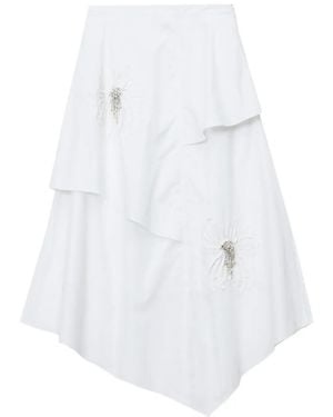 3.1 Phillip Lim Floral Ruffled Midi Skirt - White