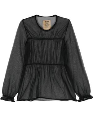 Uma Wang Blusa con detalle de costuras - Negro