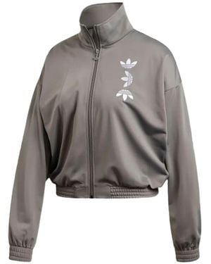 adidas Logo-Print Track Jacket - Gray