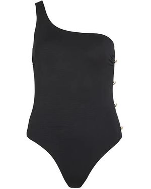 KARL LAGERFELD One-Shoulder Swimsuit - Black