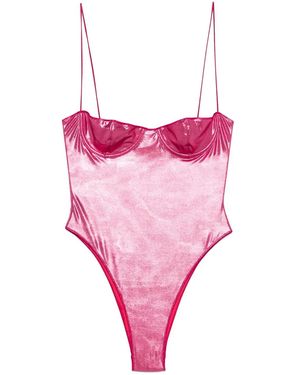 Oséree Metallischer Badeanzug - Pink