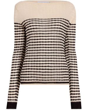 Proenza Schouler Striped Knitted Top - Black