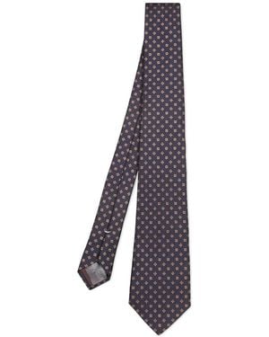 Canali Floral-Jacquard Tie - Purple
