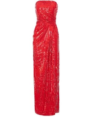 V:PM ATELIER Edie Sequinned Strapless Maxi Dress - Red