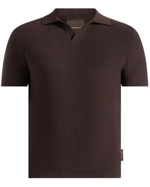 Manière De Voir Rowen Textured Knit Revere Polo Shirt - Brown