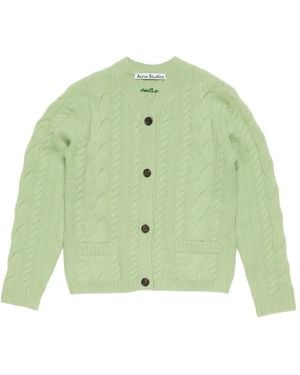 Acne Studios Cashmere Cable-Knit Cardigan - Green