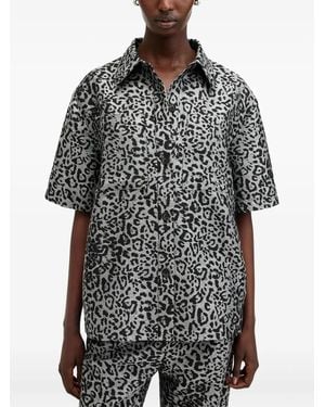 AllSaints Jemi Hemd Mit Leoparden-Print - Schwarz