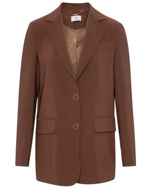Fracomina Logo-Plaque Single-Breasted Blazer - Brown