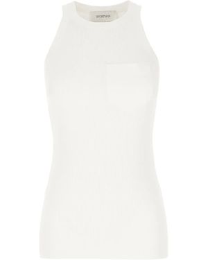 Sportmax Fine-Ribbed Tank Top - White