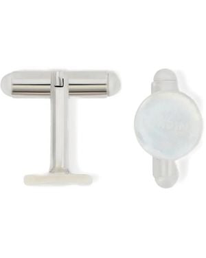 Lardini Mother-Of-Pearl Round Cufflinks - White