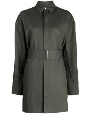 Sa Su Phi Belted-Waist Shirt Jacket - Grey