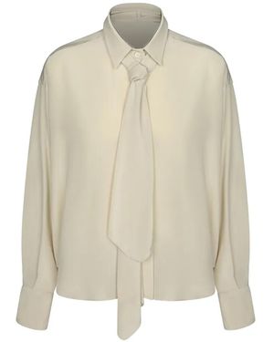 Brunello Cucinelli Camisa Con Detalle De Pañuelo - Neutro