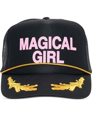 Ashley Williams Lettering-Print Trucker Hat - Black