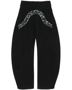 MITILIANE COUTURE Barrel-Leg Trousers - Black