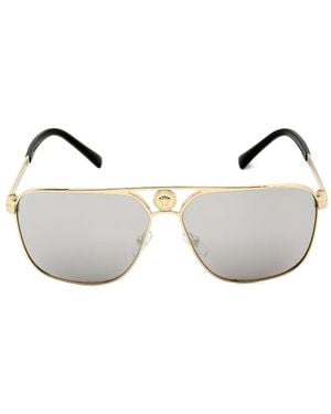 Versace Medusa Plaque Pilot-Frame Sunglasses - Natural