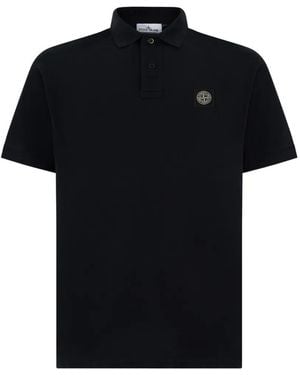 Stone Island Logo-Patch Polo Shirt - Black