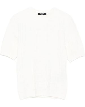 Balmain Pb Labyrinth Knit Top - White