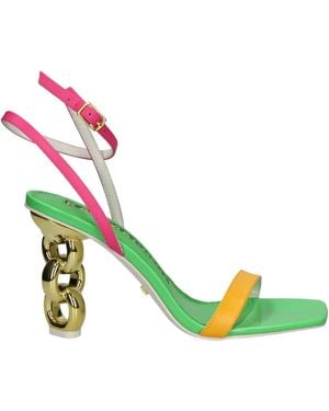 Kat Maconie 90Mm Riri Chain-Heel Sandals - Green