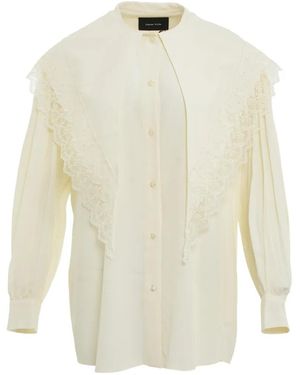Simone Rocha Camisa Con Ribete De Encaje - Blanco