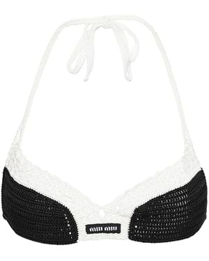 Miu Miu Gehäkeltes Triangel-Bralet - Schwarz