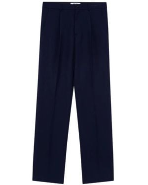 MSGM Pleated-Detail Tailored Trousers - Blue