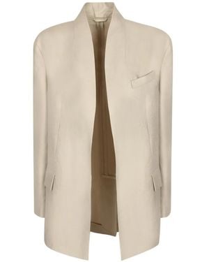 Brunello Cucinelli Blazer À Col Châle - Natural