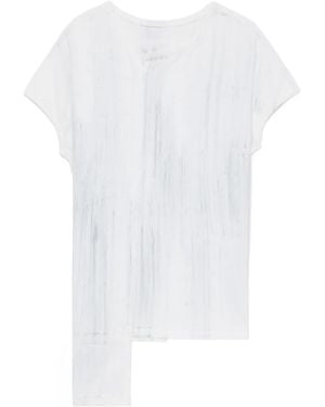 Y's Yohji Yamamoto Asymmetric-Hem Cotton T-Shirt - White