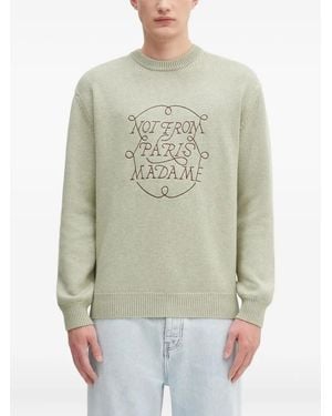 Drole de Monsieur La Maille Slogan Tresses Logo Sweater - Green