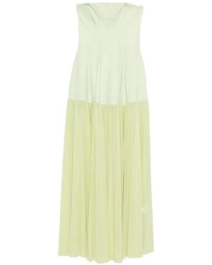 Jonathan Simkhai Pleated Strapless Maxi Dress - White