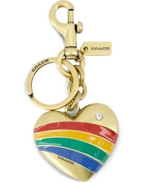 COACH Portachiavi Con Cuore Arcobaleno - Metallizzato