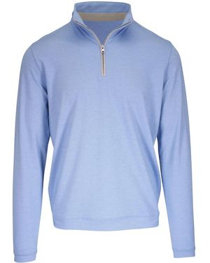 Peter Millar Poloshirt Mit Reißverschluss - Blau