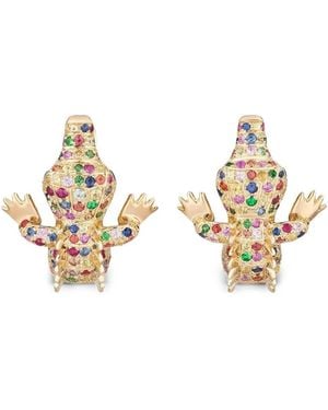 Goshwara Sapphire And Onyx Crocodile Earrings - Metallic